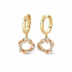 Always In My Heart 18ct Gold And Diamond Drop Earrings