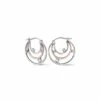 Awyr Y Nos Silver Hoop Earrings 2 Awyr Y Nos Silver Hoop Earrings -Clogau 3SAYN0189