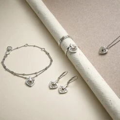 Cariad® Sparkle Silver Heart Drop Earrings -Clogau 3SCCE01 3