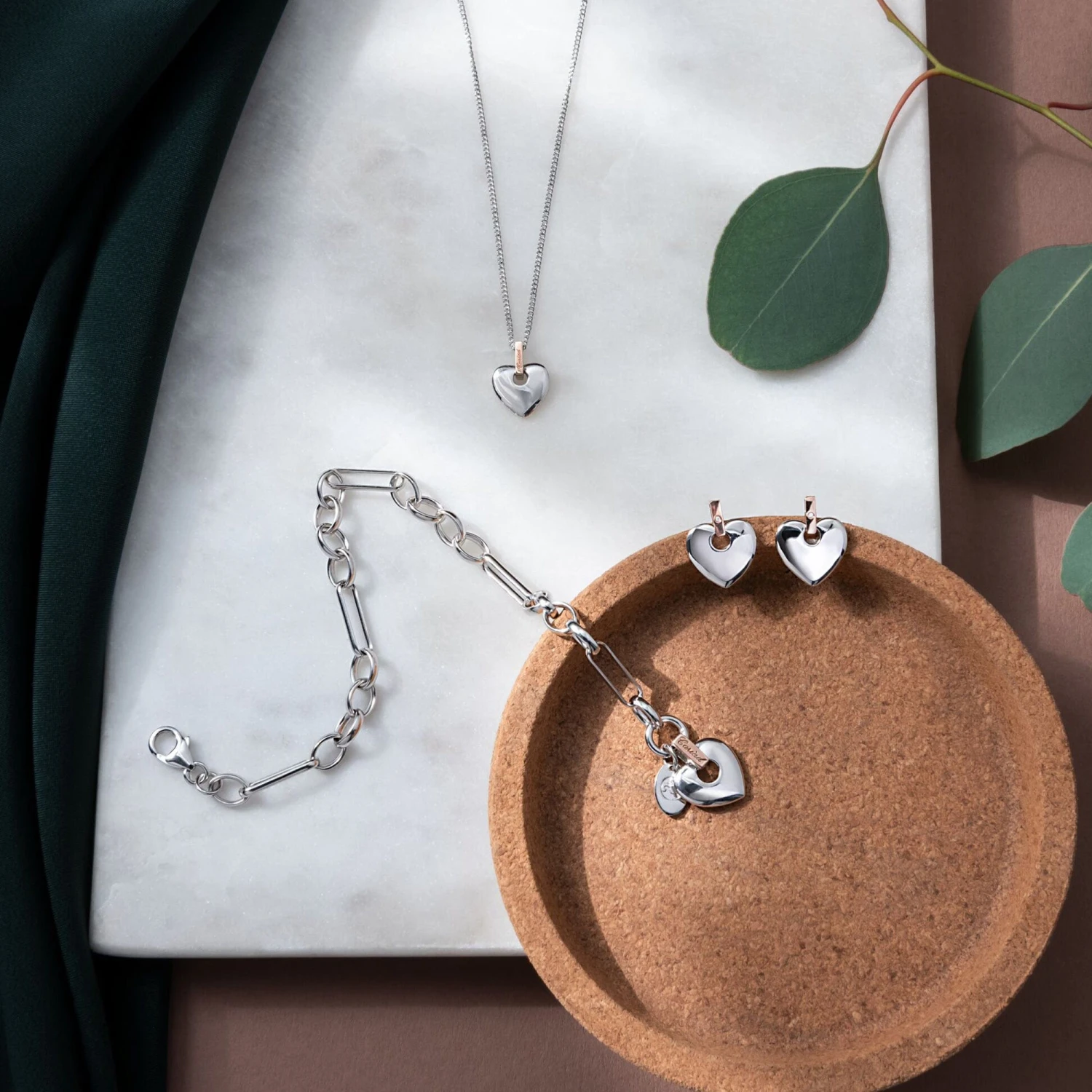 Cariad® Silver Heart Drop Earrings 5 Cariad® Silver Heart Drop Earrings - Image 3