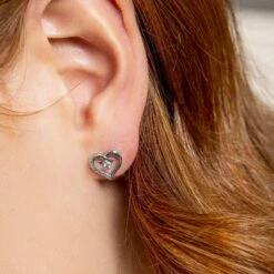 Clogau® Kiss Silver Stud Earrings -Clogau 3SCGKSE 2