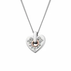 Cariad® Sparkle Silver Heart Pendant