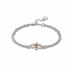Daffodil Silver Double Chain Bracelet