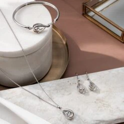 Eternity Silver Drop Earrings -Clogau 3SLNT0103 3