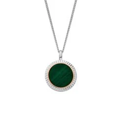 Reflections Of Padarn Silver And Malachite Pendant