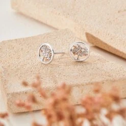 Tree Of Life® Circle Silver Stud Earrings -Clogau 3SNTLCSE 3