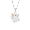 Paw Prints On My Heart Silver Birthstone Pendant – October