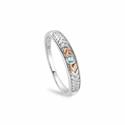Lilibet Silver And Sky Blue Topaz Slim Channel Ring