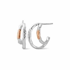 Clogau 35 Ripples Silver Half-Hoop Earrings