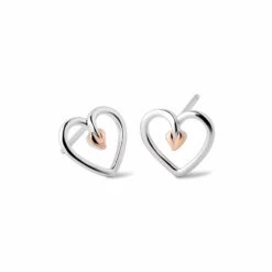 Tree Of Life® Heart Silver Stud Earrings