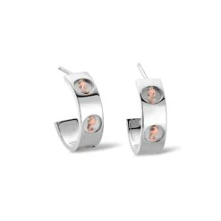 Tree Of Life® Insignia Silver Half-Hoop Earrings