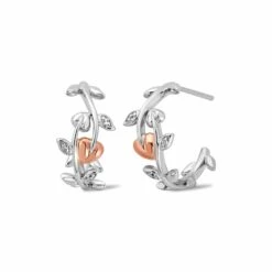 Vine Of Life Silver Half-Hoop Earrings