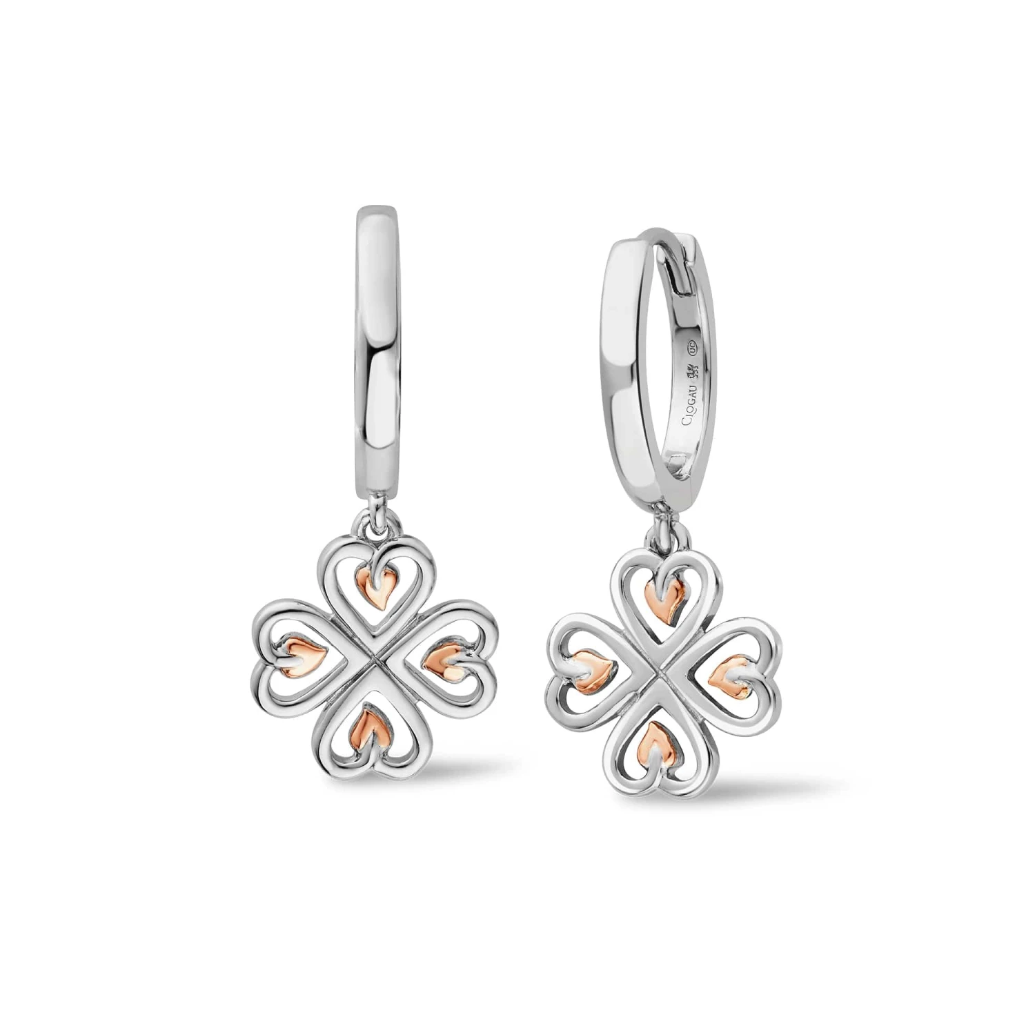 Tree Of Life® Heart Silver Drop Hoop Earrings 3 Tree Of Life® Heart Silver Drop Hoop Earrings