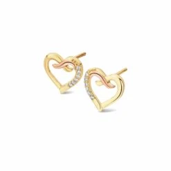 Clogau® Kiss Gold And Diamond Stud Earrings
