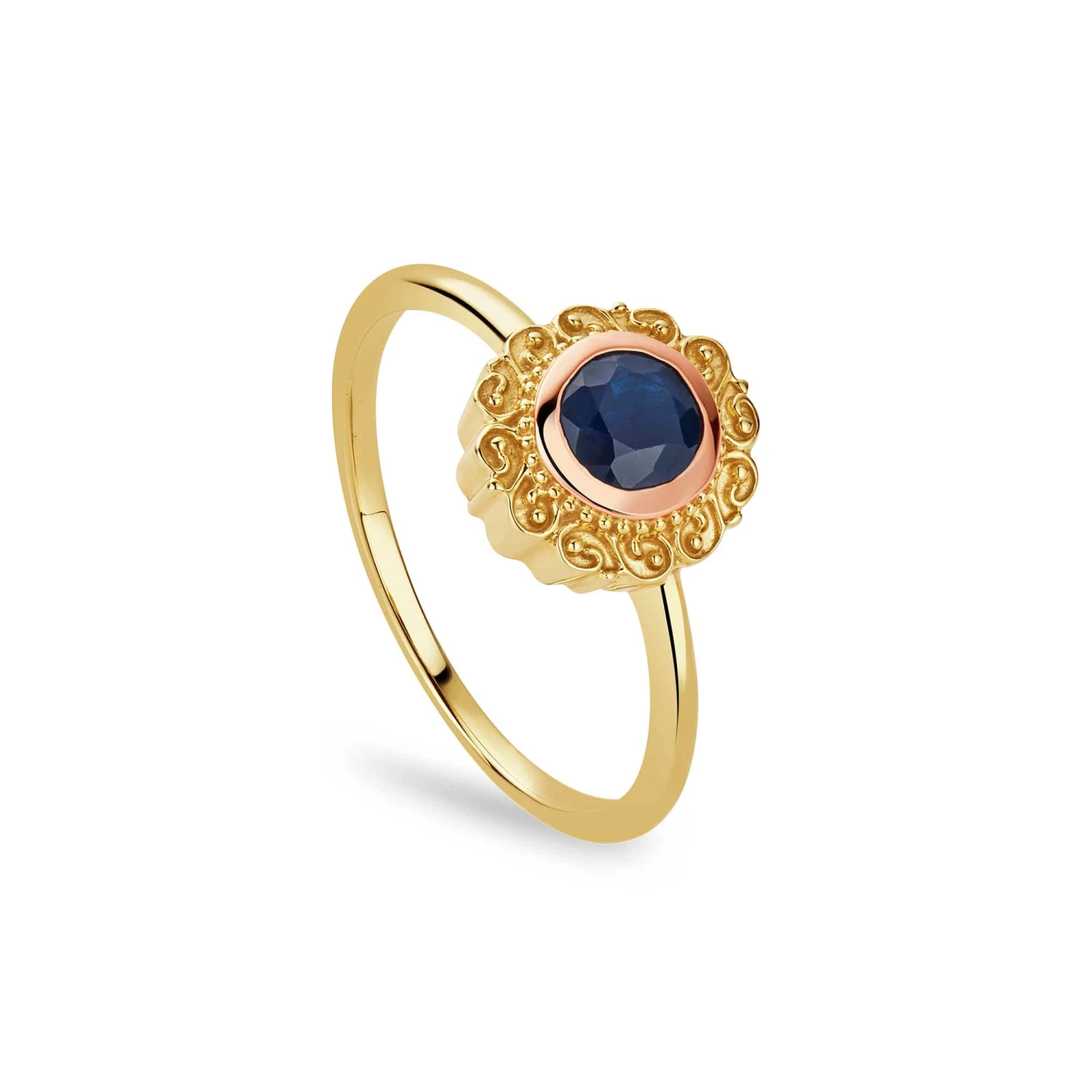 Filigree Gold And Sapphire Ring 3 Filigree Gold And Sapphire Ring