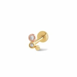 Clogau® Celebration Gold And Laboratory-Created Diamond Bubbles Piercing Stud