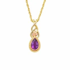 Delphinium Gold And Amethyst Pendant