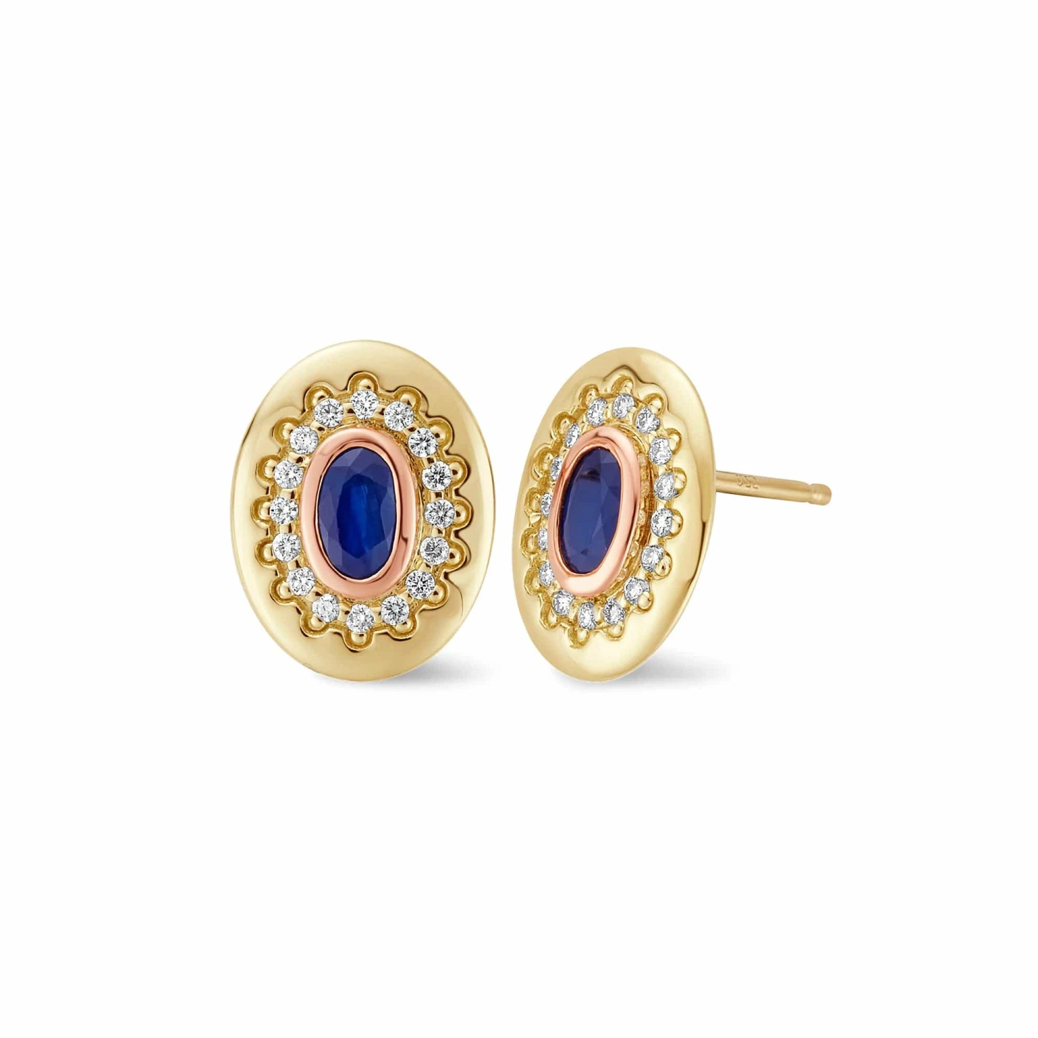Princess Diana Gold, Sapphire And Diamond Stud Earrings 3 Princess Diana Gold, Sapphire And Diamond Stud Earrings