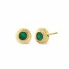 Reflections Of Padarn Gold And Malachite Stud Earrings
