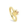 Paw Prints On My Heart Gold And Diamond Stacking Ring