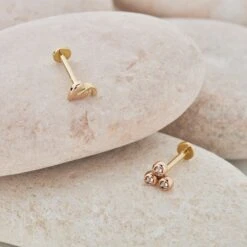 Tree Of Life® Gold And Diamond Trio Piercing Stud -Clogau GTOL0346 4