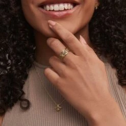 Honey Bee Gold And Citrine Honeycomb Ring -Clogau HNBWR 2