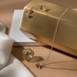 Honey Bee Gold And Citrine Honeycomb Ring -Clogau HNBWR 3