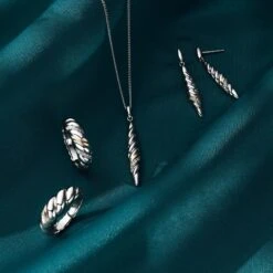 Lover's Twist Silver Drop Earrings -Clogau LOVERS TWIST LS