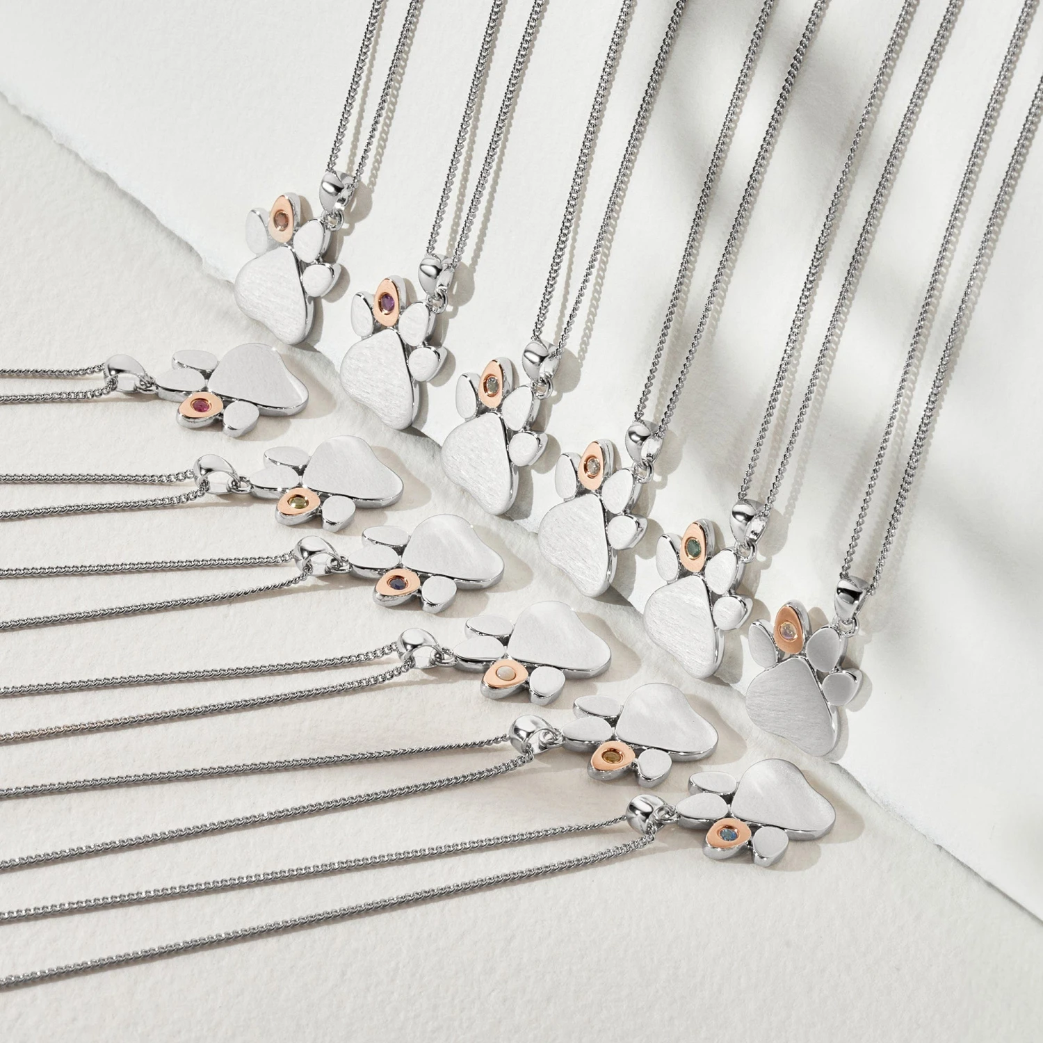 Paw Prints On My Heart Silver Birthstone Pendant – February 4 Paw Prints On My Heart Silver Birthstone Pendant – February - Image 2