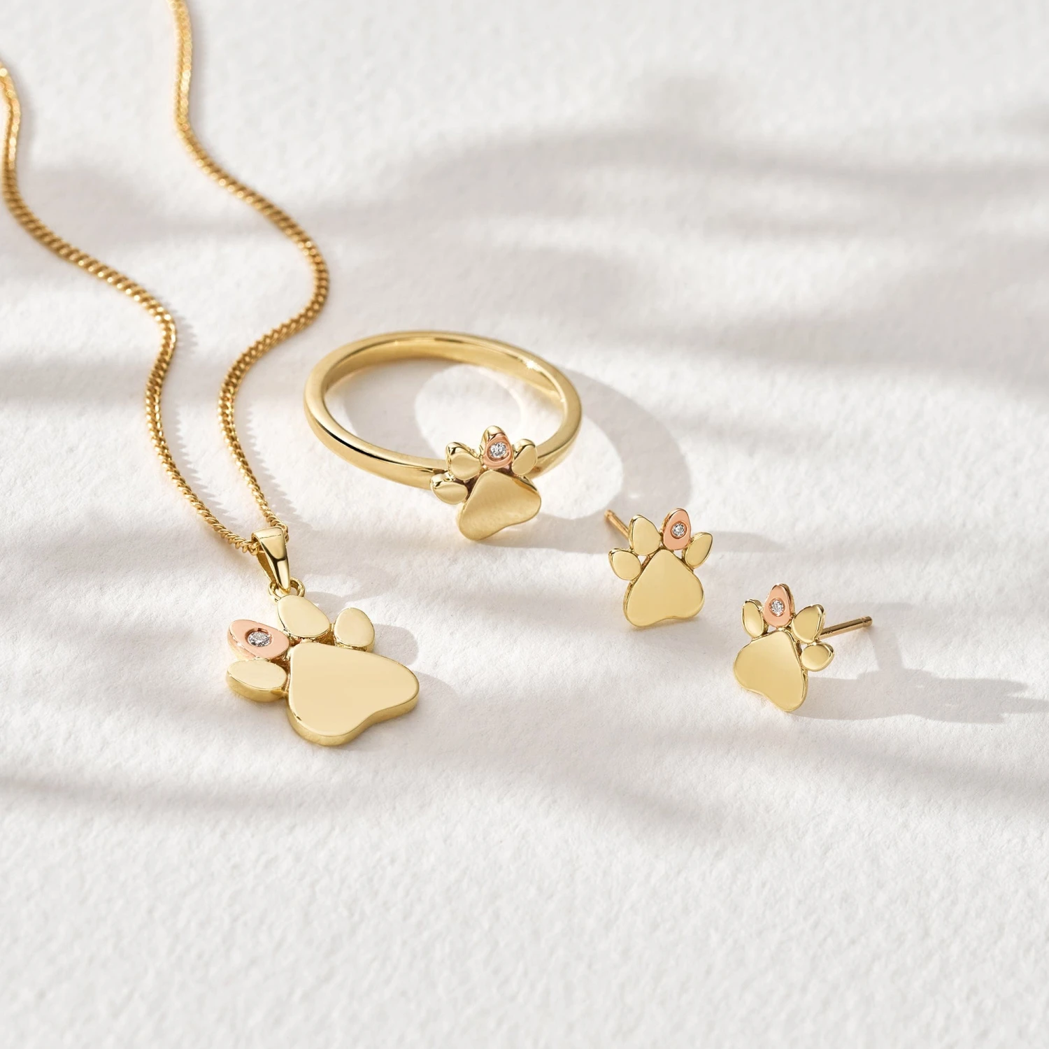 Paw Prints On My Heart Gold And Diamond Stacking Ring 5 Paw Prints On My Heart Gold And Diamond Stacking Ring - Image 3