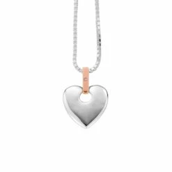 Cariad® Silver And Diamond Large Heart Pendant